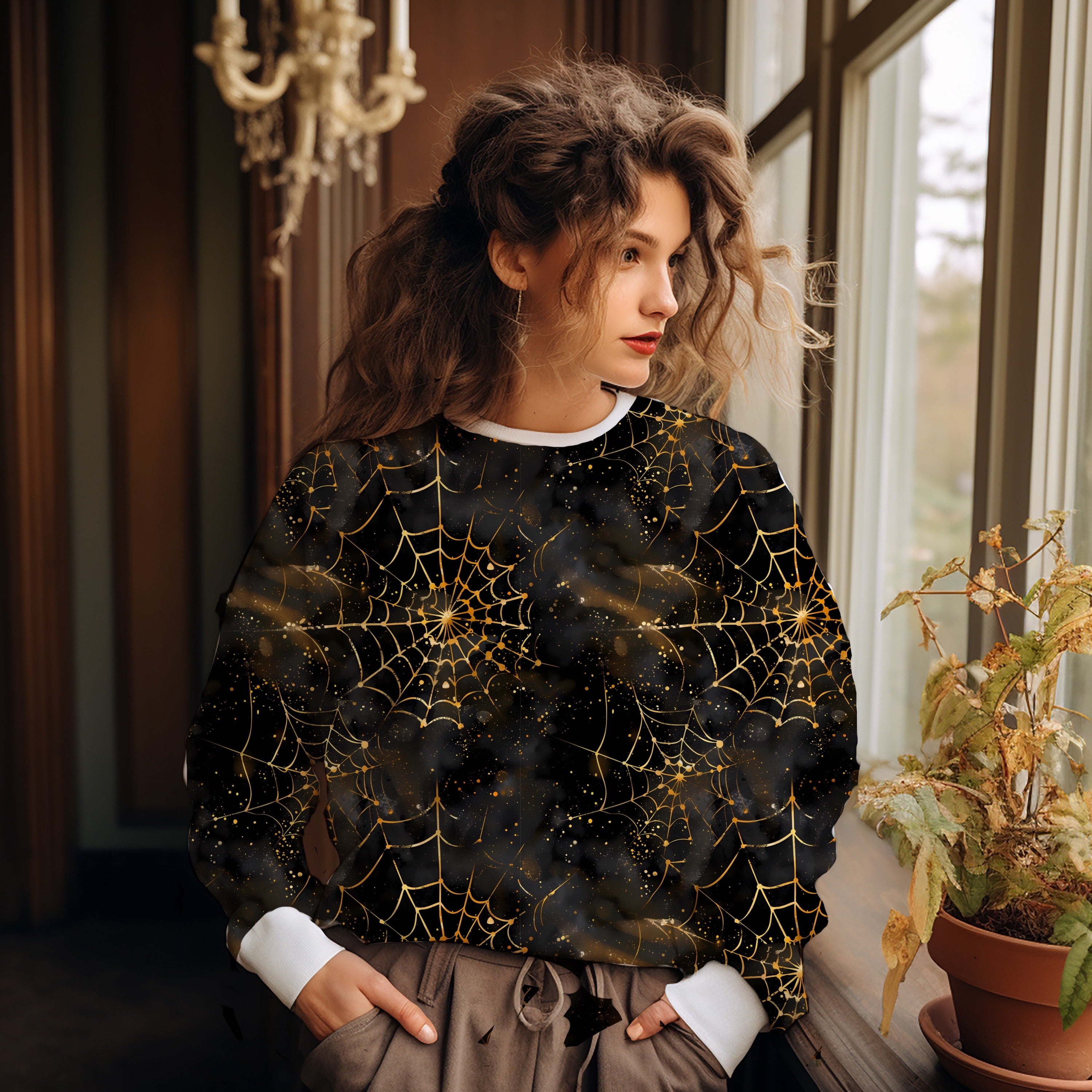 Gold Spinnennetz  Halloween Aktuelle Vorbestellung